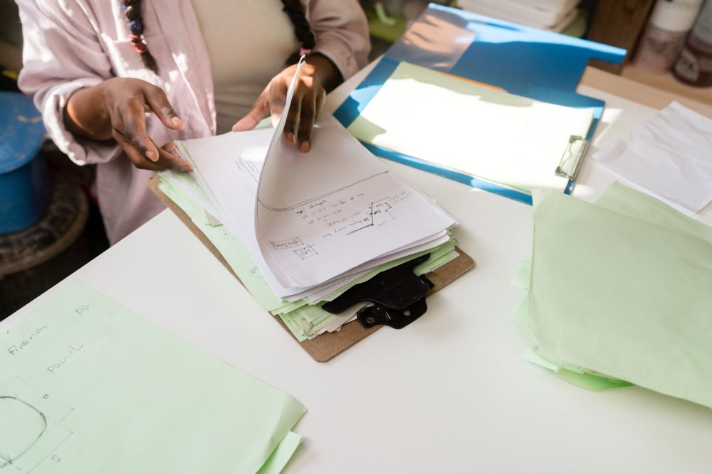female doctor going through the medical records