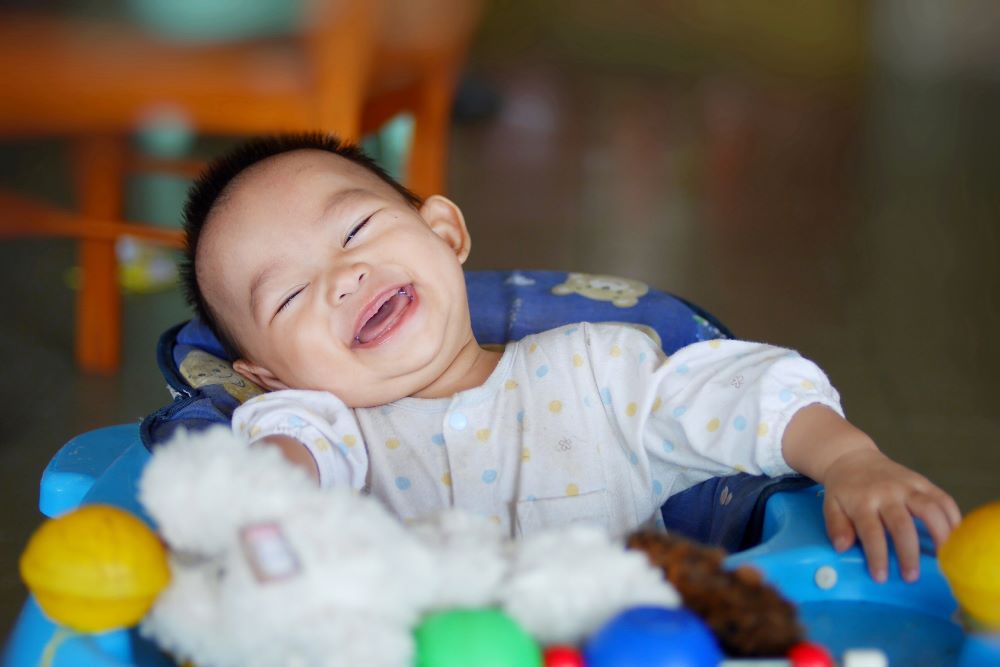 baby infant girl laughing