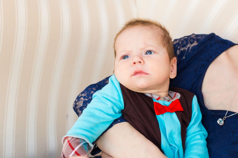 bright portrait of adorable baby boy
